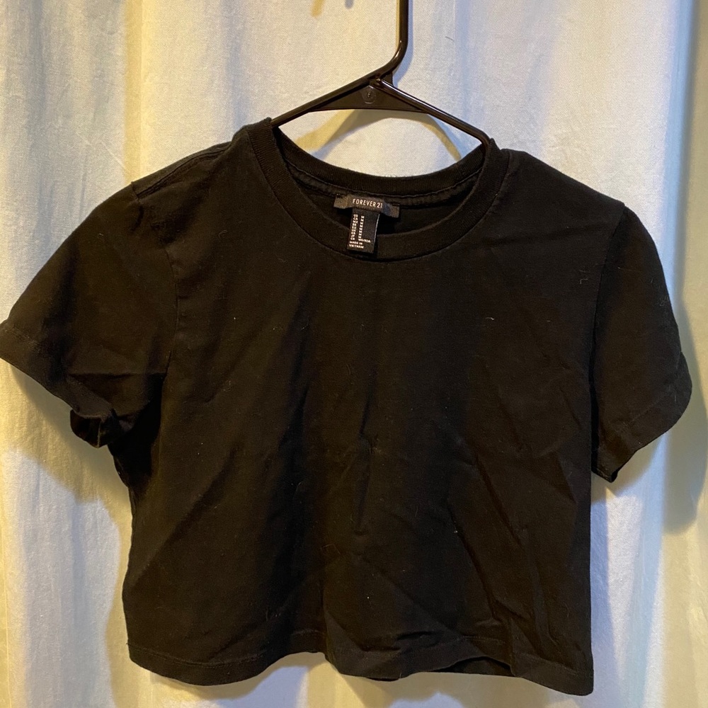 Plain Black Forever 21 Crop Top